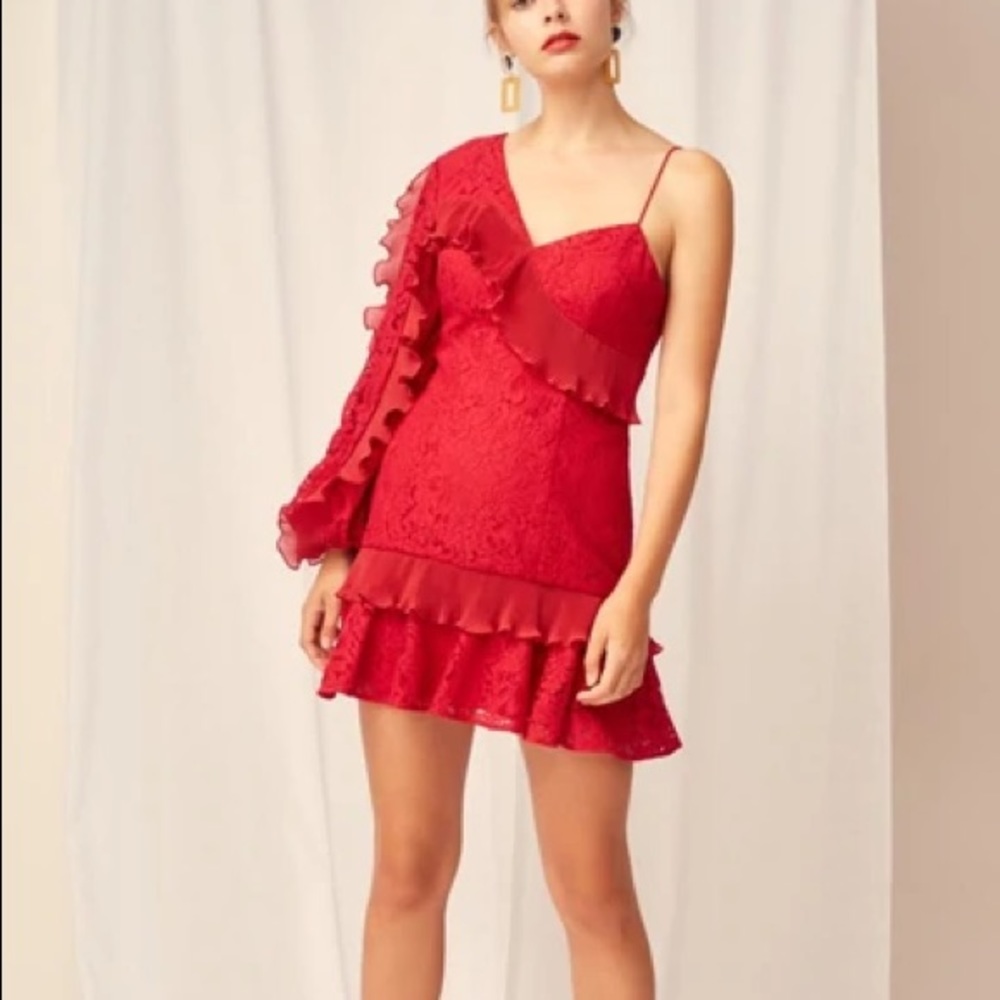 KEEPSAKE Timeless Lace Dress In Red